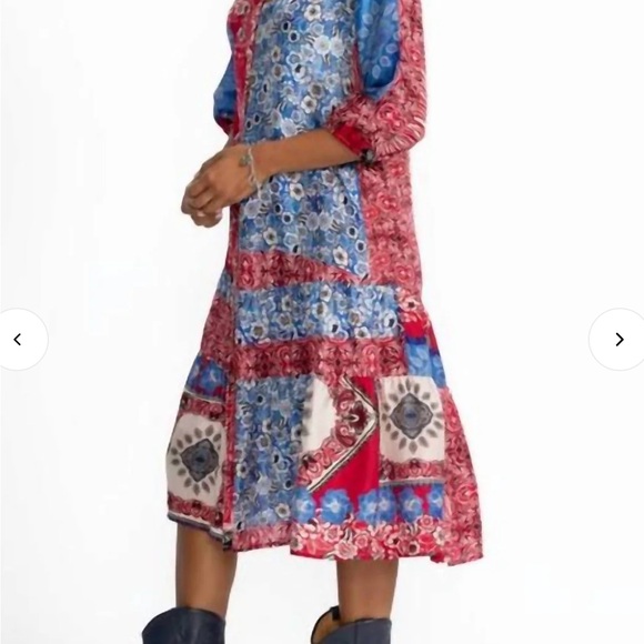 Johnny Was Cornelia 100% Silk Dress in Mayborn Scarf - Picture 3 of 7